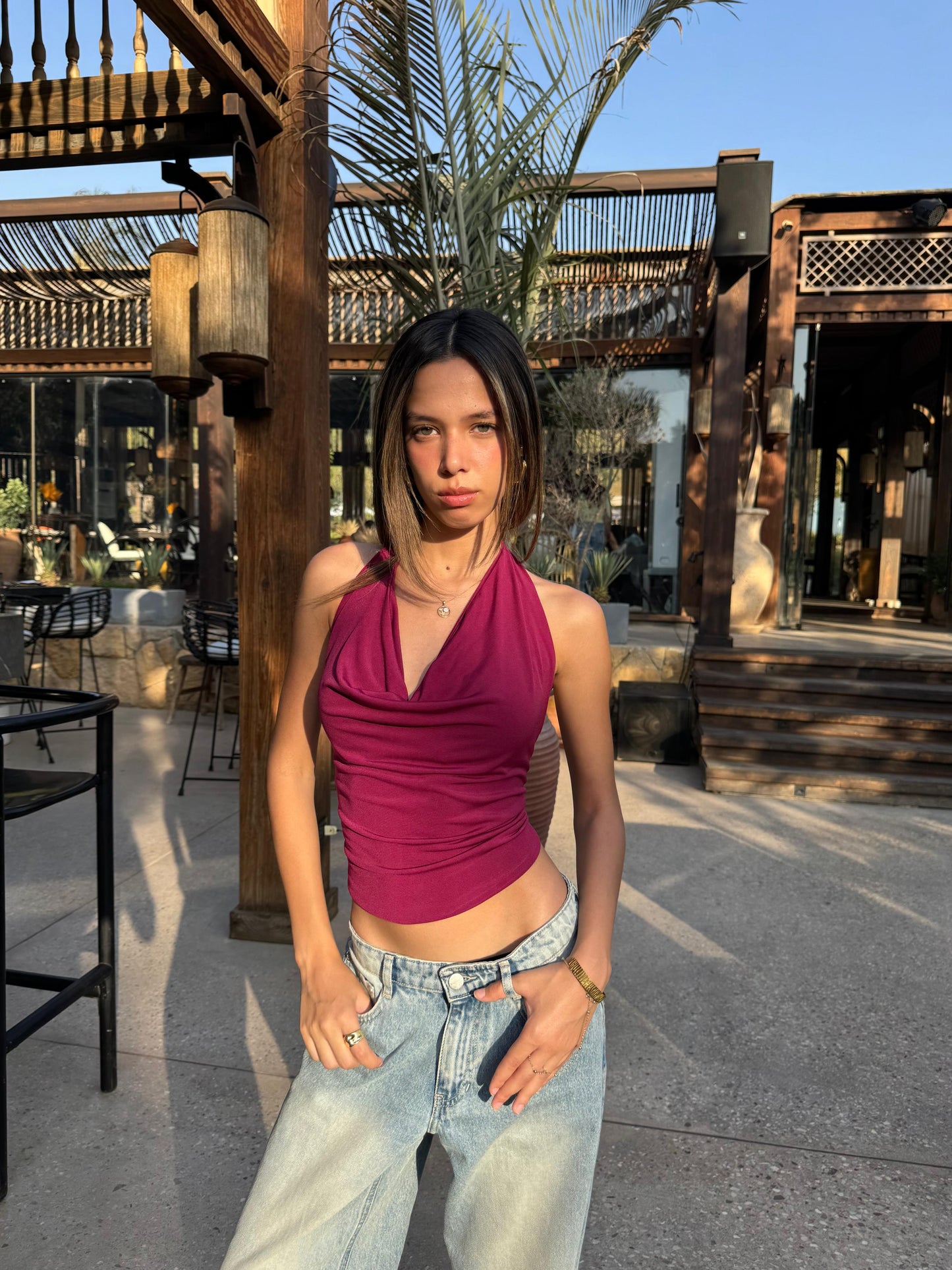 Dark fuchsia Halter top