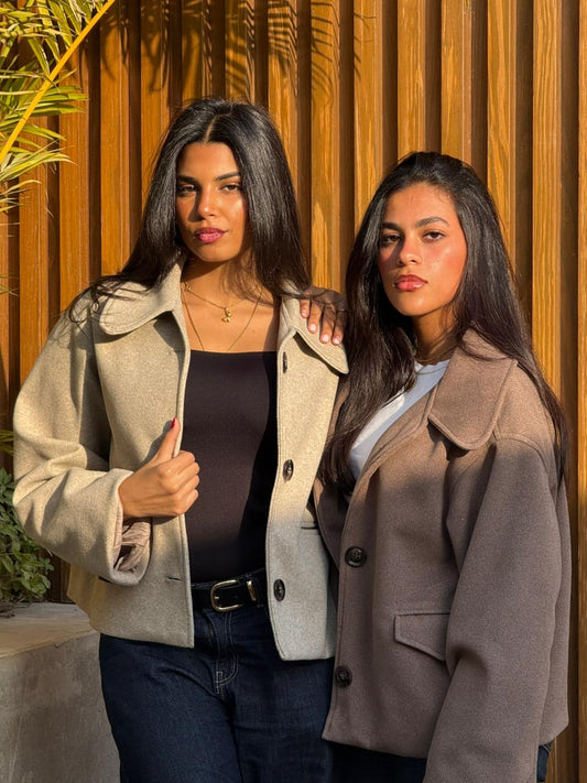 Beige Wool Buttoned jacket