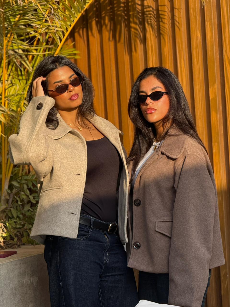 Beige Wool Buttoned jacket